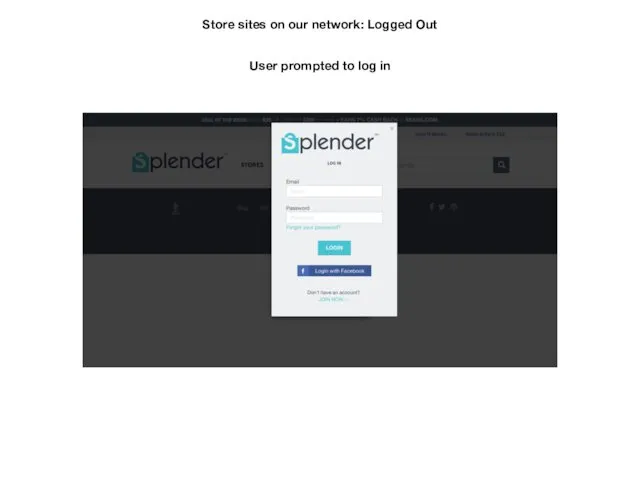 Store sites on our network: Logged Out User prompted to log in