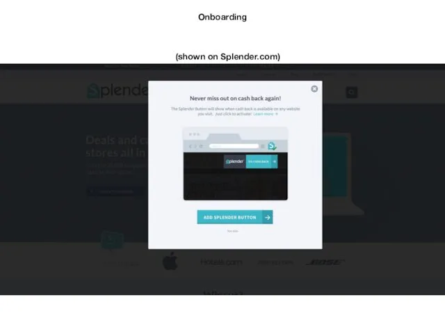 Onboarding (shown on Splender.com)