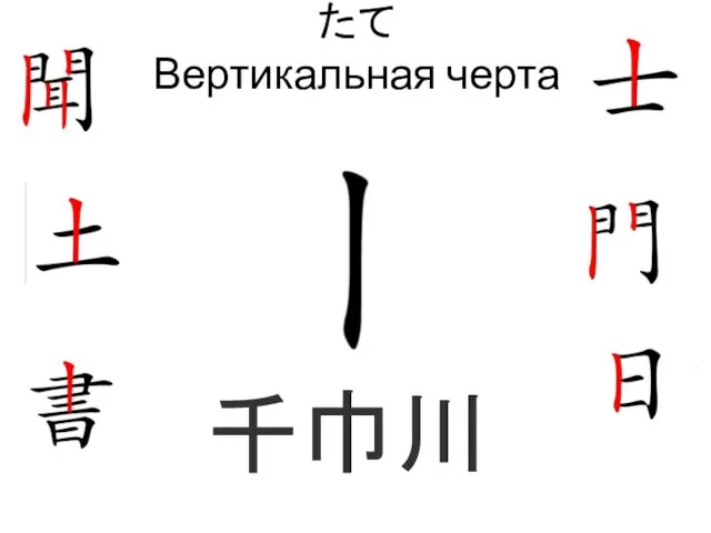 たて Вертикальная черта 千巾川