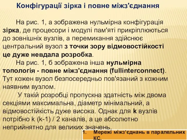 Конфігурації зірка і повне міжз'єднання На рис. 1, а зображена