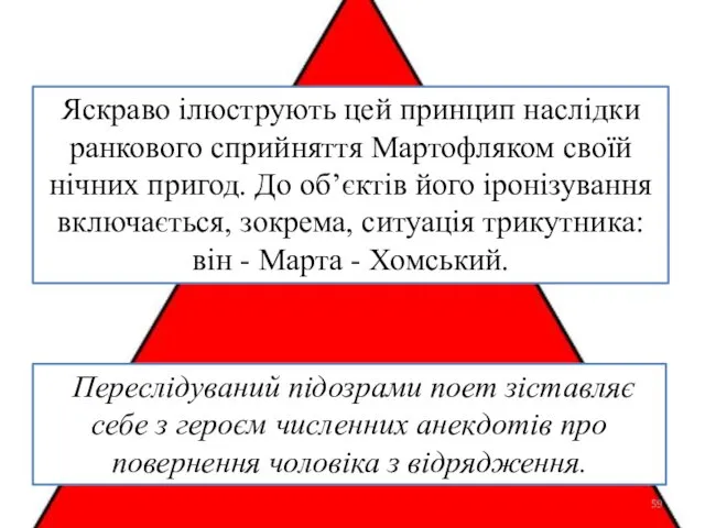 Яскраво ілюструють цей принцип наслідки ранкового сприйняття Мартофляком своїй нічних