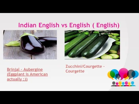 Indian English vs English ( English) Brinjal – Aubergine (Eggplant