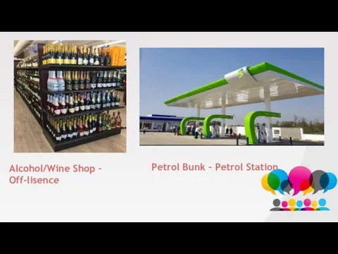 Alcohol/Wine Shop – Off-lisence Petrol Bunk – Petrol Station