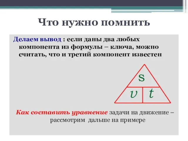 Что нужно помнить Делаем вывод : если даны два любых