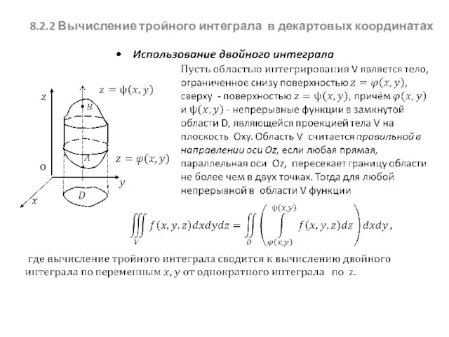 8.2.2 Вычисление тройного интеграла в декартовых координатах