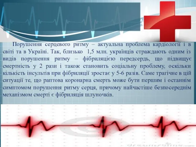 Порушення серцевого ритму – актуальна проблема кардіології і в світі та в Україні.