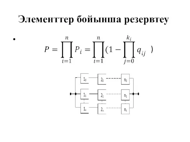 Элементтер бойынша резервтеу )