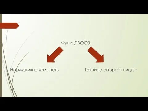 Функції ВООЗ Нормативна діяльність Технічне співробітництво