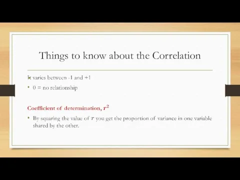 Things to know about the Correlation