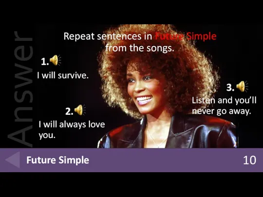 10 Future Simple Repeat sentences in Future Simple from the