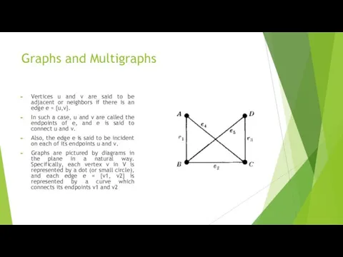 Graphs and Multigraphs Vertices u and v are said to