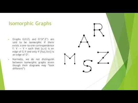 Isomorphic Graphs Graphs G(V,E) and G*(V*,E*) are said to be