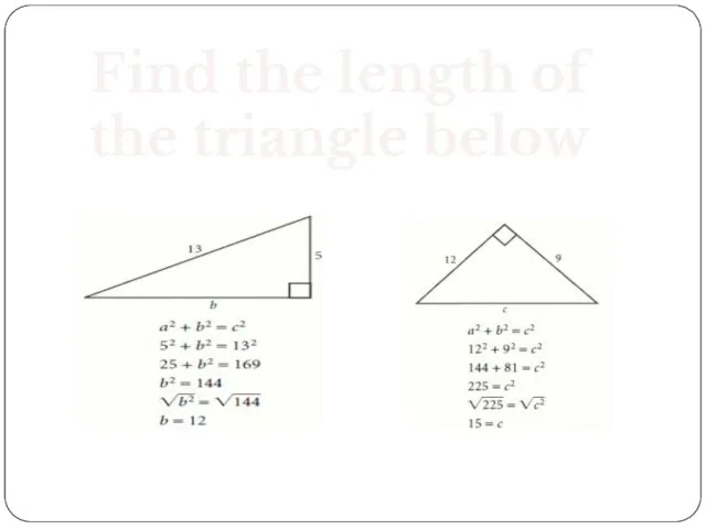Find the length of the triangle below