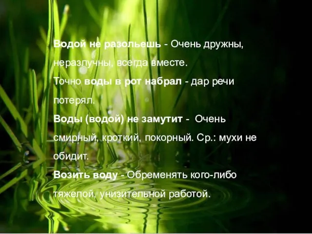 Водой не разольешь - Очень дружны, неразлучны, всегда вместе. Точно