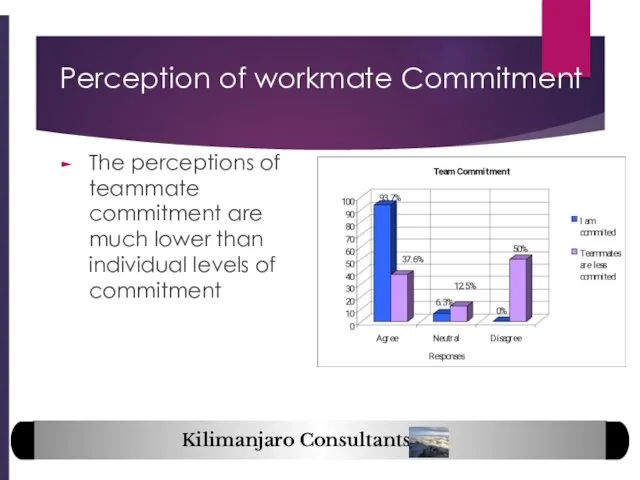 Perception of workmate Commitment The perceptions of teammate commitment are