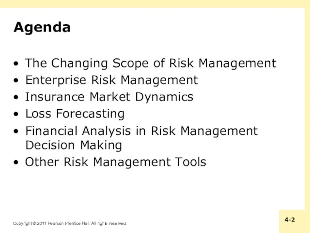 Agenda The Changing Scope of Risk Management Enterprise Risk Management