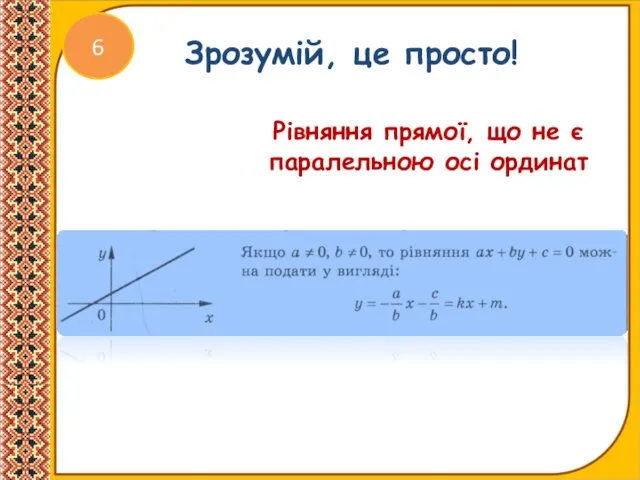 6 Зрозумій, це просто! Рівняння прямої, що не є паралельною осі ординат