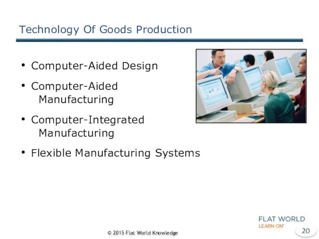 Technology Of Goods Production Computer-Aided Design Computer-Aided Manufacturing Computer-Integrated Manufacturing Flexible Manufacturing Systems
