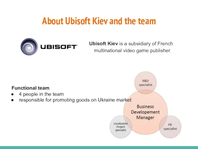 About Ubisoft Kiev and the team Ubisoft Kiev is a