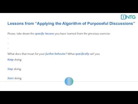 Lessons from “Applying the Algorithm of Purposeful Discussions” Please, take