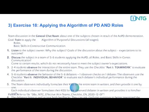 3) Exercise 18: Applying the Algorithm of PD AND Roles