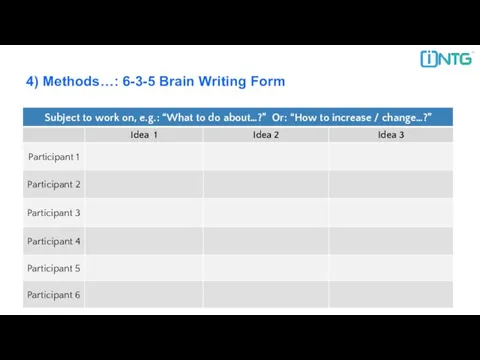 4) Methods…: 6-3-5 Brain Writing Form