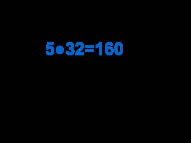 З кожної рівності на множення склади дві на ділення 5●32=160 160:5=32 160:32=5