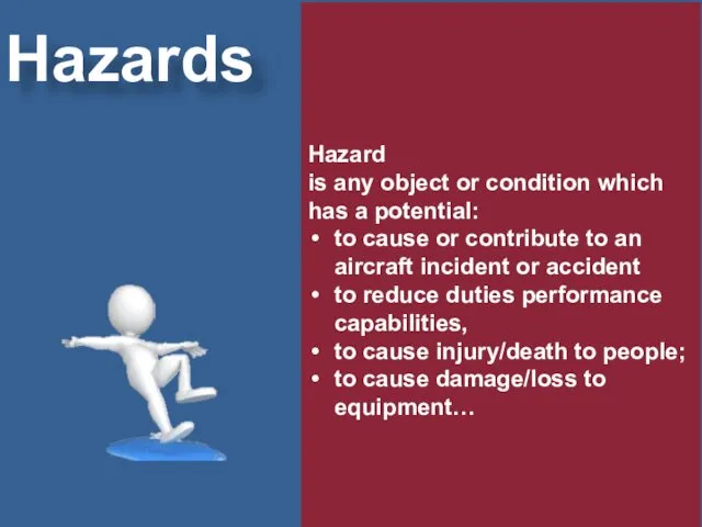 Hazards Hazard is any object or condition which has a