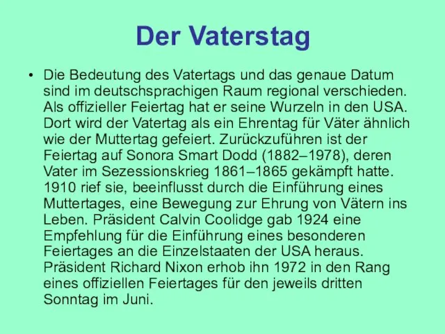 Der Vaterstag Die Bedeutung des Vatertags und das genaue Datum