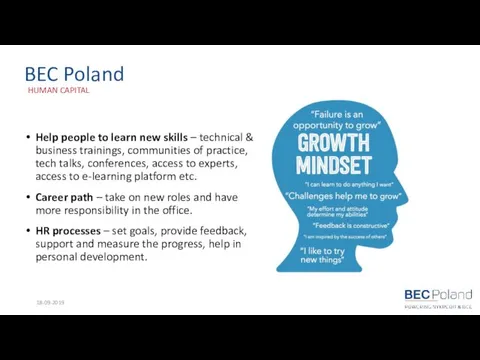 BEC Poland HUMAN CAPITAL Help people to learn new skills