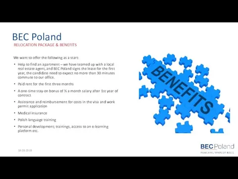 BEC Poland RELOCATION PACKAGE & BENEFITS 18-09-2019 We want to
