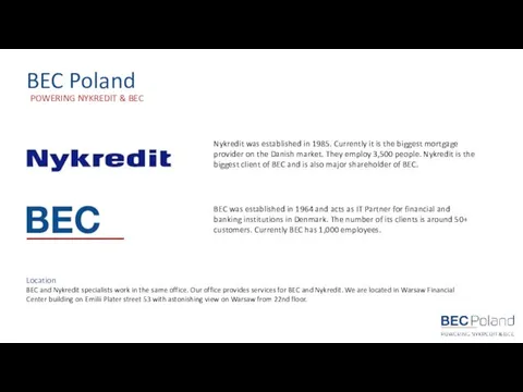 BEC Poland POWERING NYKREDIT & BEC Nykredit was established in