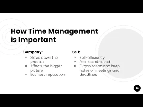 How Time Management is Important Company: Slows down the process