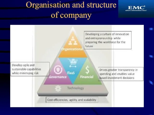 Organisation and structure of company