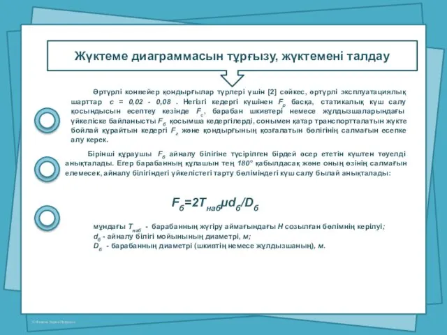 Жүктеме диаграммасын тұрғызу, жүктемені талдау Әртүрлі конвейер қондырғылар түрлері үшін