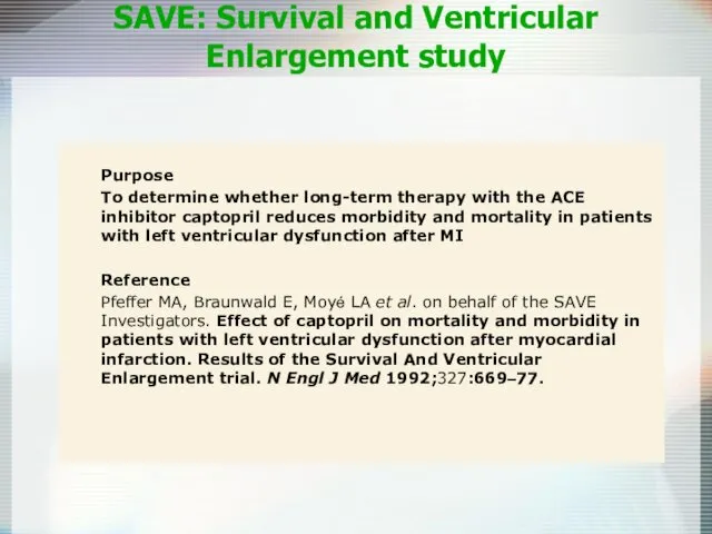 Purpose To determine whether long-term therapy with the ACE inhibitor