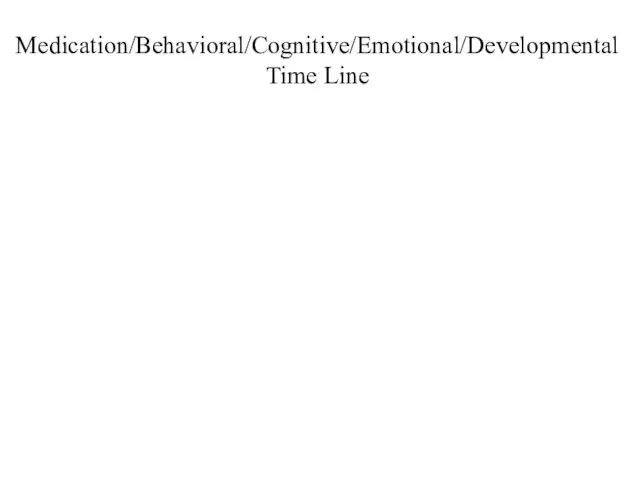 Medication/Behavioral/Cognitive/Emotional/Developmental Time Line