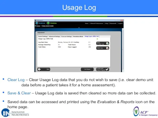 Usage Log Clear Log – Clear Usage Log data that