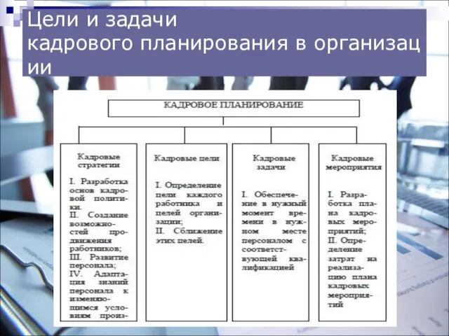 Цели и задачи кадрового планирования в организации