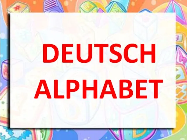 Deutsch alphabet