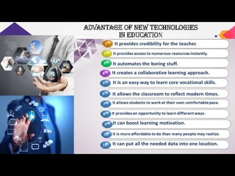 Advantage of new technologies in education