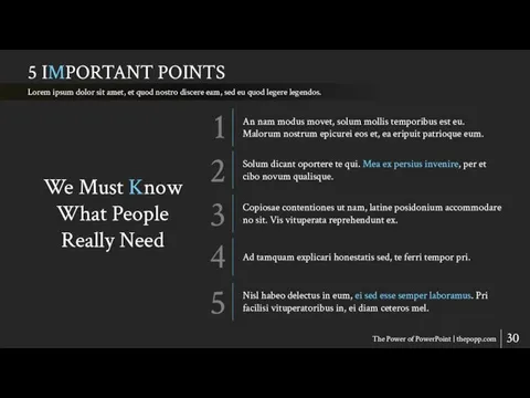 5 IMPORTANT POINTS The Power of PowerPoint | thepopp.com Lorem
