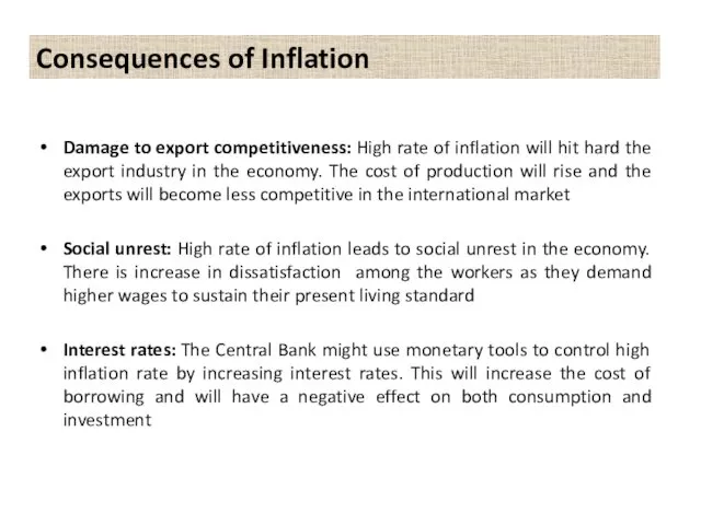 Damage to export competitiveness: High rate of inflation will hit