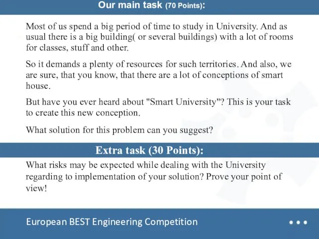 European BEST Engineering Competition Most of us spend a big