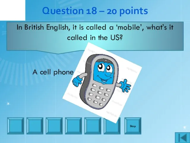 Question 18 – 20 points In British English, it is