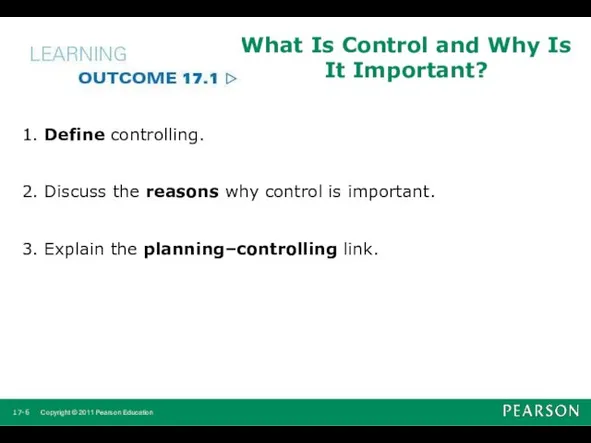 What Is Control and Why Is It Important? 1. Define