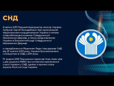 СНД 8 квітня 2013 Перший віцепрем'єр-міністр України Арбузов Сергій Геннадійович