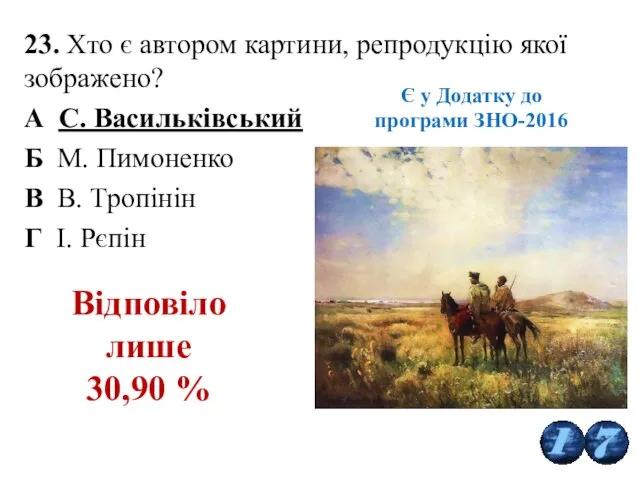 23. Хто є автором картини, репродукцію якої зображено? А С.