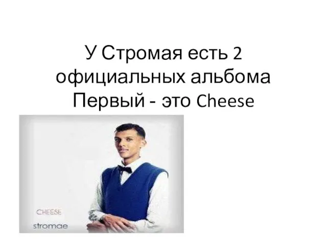 У Стромая есть 2 официальных альбома Первый - это Cheese