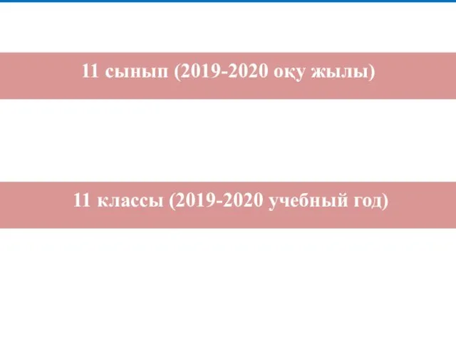 11 классы (2019-2020 учебный год) 11 сынып (2019-2020 оқу жылы)